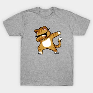 Dabbing Cat Funny Shirt Dab Hip Hop Dabbing Kitten T-Shirt